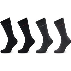 Sada 4 párů pánských vysokých ponožek Calvin Klein 701219836 Grey Combo 002