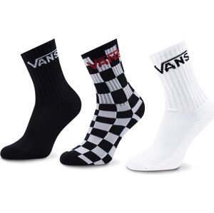 Sada 3 párů pánských vysokých ponožek Vans Classic VN000YBRBKC1 Black Checkerbo