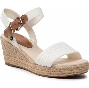Espadrilky Tommy Hilfiger Th Textured Low Wedge Sandal FW0FW06555 Ecru YBL