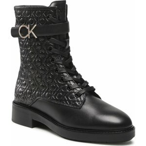 Polokozačky Calvin Klein Combat Boot HW0HW01525 Seasonal Black Mono 0GK