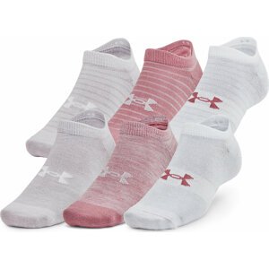 Sada 6 párů dámských nízkých ponožek Under Armour UA Essential No Show 6pk 1370542-697 Pink Elixir/Pink Elixir/Halogray