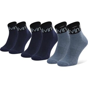 Sada 3 párů pánských vysokých ponožek Calvin Klein 701218722 r.OS Navy/Denim Meiange 004