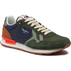 Sneakersy Pepe Jeans Brit Mix M PMS40006 Khaki Green 765