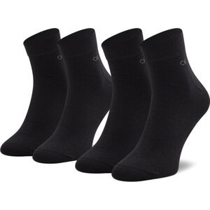 Sada 2 párů pánských nízkých ponožek Calvin Klein 701218706 Black 001