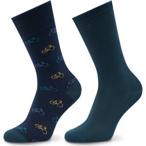 Sada 2 párů pánských vysokých ponožek Tom Tailor 90258 Design Ocean 536