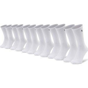 Sada 6 párů pánských vysokých ponožek Polo Ralph Lauren Classic 449723763001 White