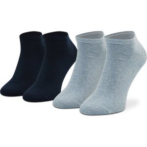 Sada 2 párů pánských nízkých ponožek Tommy Hilfiger 342023001 Blue 038