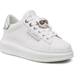 Sneakersy KARL LAGERFELD KL62576K White Lthr W/Silver