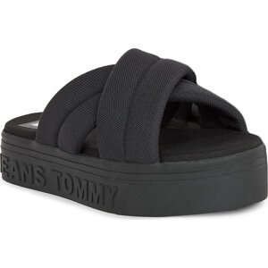 Nazouváky Tommy Jeans Tjw Lettering Flatform Sandal EN0EN02465 Black BDS
