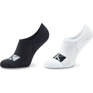 Sada 2 párů dámských ponožek Calvin Klein Jeans 701223262 White/Black 001