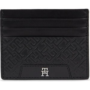 Pouzdro na kreditní karty Tommy Hilfiger Th Monogram Leather Cc Holder AM0AM11592 Black BDS