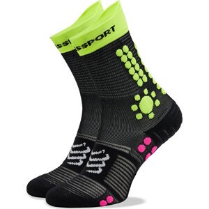 Klasické ponožky Unisex Compressport Pro Racing V4.0 Trail XU00048B Black/Safe Yellow/Neo Pink