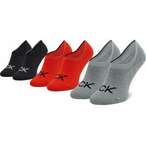 Sada 3 párů dámských nízkých ponožek Calvin Klein 701218723 Red Combo