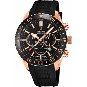 Hodinky Festina Ceramic 20516/2 Black/Rose Gold