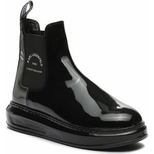 Kotníková obuv s elastickým prvkem KARL LAGERFELD KL62540S Black Patent Lthr