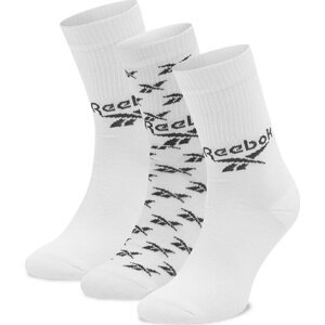 Sada 3 párů vysokých ponožek unisex Reebok Cl Fo Crew Sock 3P GG6682 White