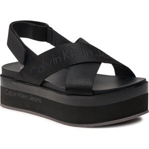 Sandály Calvin Klein Jeans Flatform Sandal Sling In Mr YW0YW01362 Triple Black 0GT