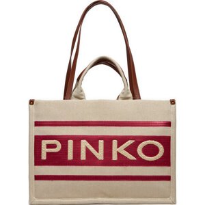 Kabelka Pinko Shopper AI 23-24 PLTT 101964 A17K Ecru/Fuxia B7IQ