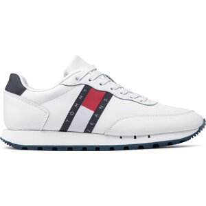Sneakersy Tommy Jeans Leather Runner EM0EM00898 White YBR