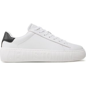 Sneakersy Tommy Jeans Leather Outsole EM0EM01159 White YBR