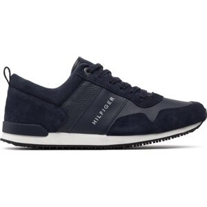 Sneakersy Tommy Hilfiger Iconic Leather Suede Mix Runner FM0FM00924 Midnight 403