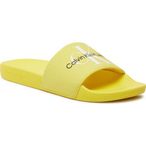 Nazouváky Calvin Klein Jeans Slide Monogram Co YW0YW00103 Blazing Yellow/Bright White 0LJ