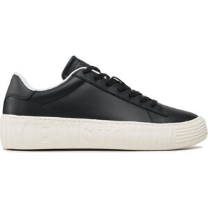 Sneakersy Tommy Jeans Leather Outsole EM0EM01213 Black BDS