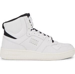 Sneakersy Tommy Jeans Tjm Basket Mid Leather EM0EM01258 Ecru YBL