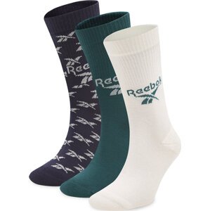 Sada 3 párů vysokých ponožek unisex Reebok Cl Fo Crew Sock 3P H47533 Mix