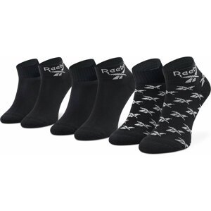 Sada 3 párů vysokých ponožek unisex Reebok Cl Fo Ankle Sock 3P GG6675 Black