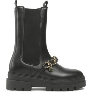 Kotníková obuv s elastickým prvkem Tommy Hilfiger Monochromatic Chelsea Boot Chain FW0FW07046 Black BDS