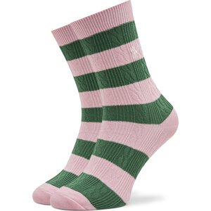 Dámské klasické ponožky Polo Ralph Lauren Rugby Cable 455942322004 Pink