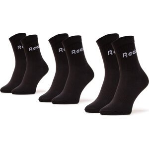 Sada 3 párů pánských vysokých ponožek Reebok GH0331 Black