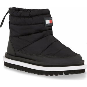 Polokozačky Tommy Jeans Tjw Padded Flat Boot EN0EN02292 Black BDS