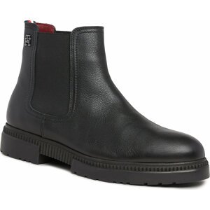 Kotníková obuv s elastickým prvkem Tommy Hilfiger Comfort Cleated Termo Lth Chel FM0FM04650 Black BDS