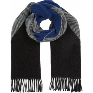 Šál Tommy Hilfiger Th Evening Fluffy Scarf AW0AW15354 Herringbone / Blue Argyle 0GJ