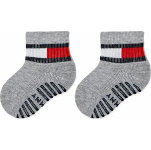 Sada 2 párů dětských vysokých ponožek Tommy Hilfiger 701226500 Light Grey/Melange 002