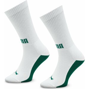 Sada 2 párů pánských vysokých ponožek Puma Men Front Logo Crew 2P 938010 Green / White 04