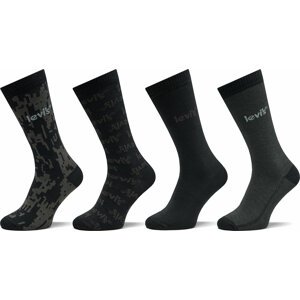 Sada 4 párů pánských vysokých ponožek Levi's® 701224692 Black Combo
