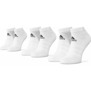 Sada 3 párů nízkých ponožek unisex adidas Cush Low 3Pp DZ9384 White/White/White