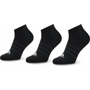 Sada 3 párů nízkých ponožek unisex adidas Thin And Light IC1336 Black/White