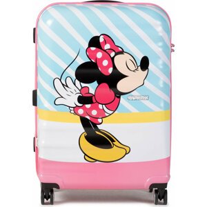 Střední Tvrdý kufr American Tourister Waverbreaker Disney 85670-8623-1CNU Minnie Pink Kiss