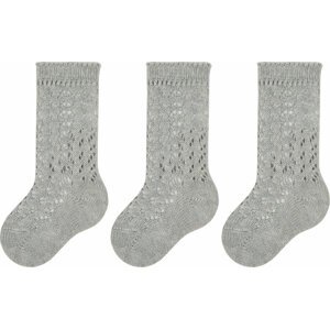 Sada 3 párů dětských vysokých ponožek Condor 2.518/2 Aluminium 0221