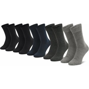 Sada 5 párů pánských vysokých ponožek Jack&Jones Jacjens 12113085 Dark Grey Melan/Light Grey