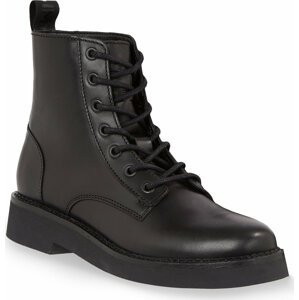 Polokozačky Tommy Jeans Tjw Lace Up Flat Boot EN0EN02310 Black BDS
