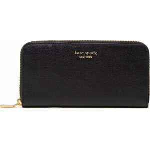 Velká dámská peněženka Kate Spade Monogram Saffiano Leather Zip Ar K8917 Black 001