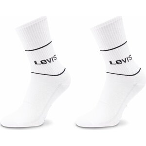 Sada 2 párů vysokých ponožek unisex Levi's® 701210567 White