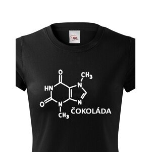 Dámské tričko s chemickým vzorcem čokolády - originální potisk