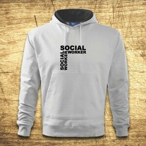 Mikina s kapucňou s motívom Social worker