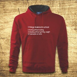 Mikina s kapucňou s motívom 3 things I learned in school